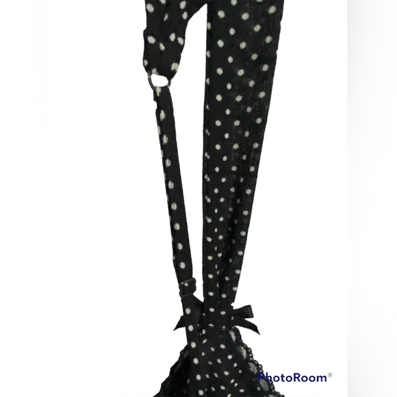 NWOT•Babydoll Black/White Polkadot negligee size 3X - Picture 7 of 10